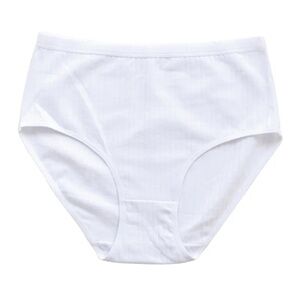 3/$15 White Cotton Full Briefs High-Waisted Underwear Women’s Panty Comfort Fit